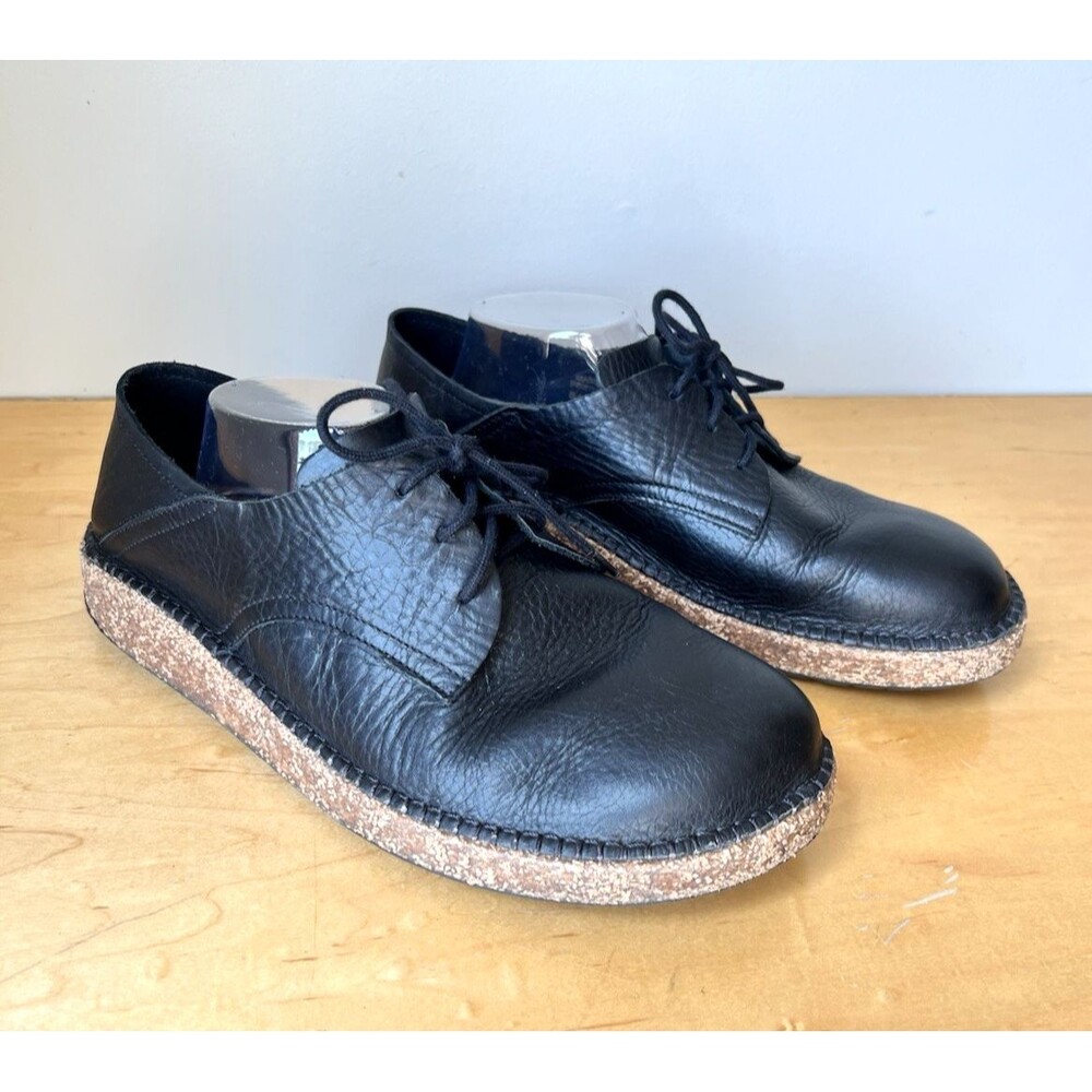 Birkenstock Gary Vintage Wood Black Pebble Leather EU 44 US Mens 11-11.5 EUC